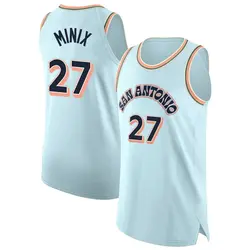 Riley Minix San Antonio Spurs Men's Authentic 2024/25 City Edition Jersey - Light Blue