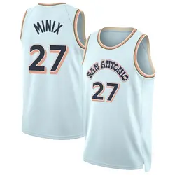 Riley Minix San Antonio Spurs Men's Swingman 2024/25 City Edition Jersey - Light Blue