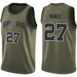 Riley Minix San Antonio Spurs Men's Swingman Salute to Service Jersey - Green