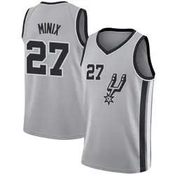 Riley Minix San Antonio Spurs Men's Swingman Silver Jersey - Statement Edition